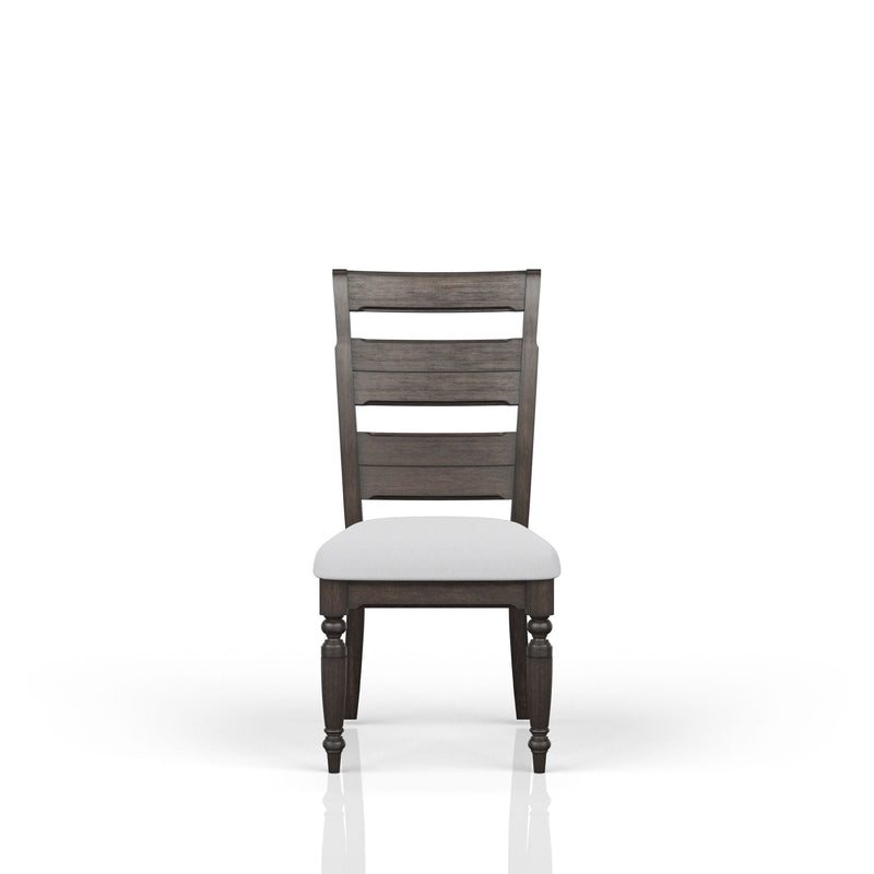 Upholstered Seat Ladderback Side Chair Set with Comfortable Cushions - Coffee, photo 4 of 5
