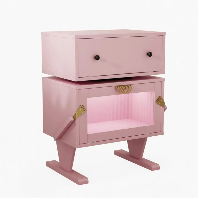 Robot LED Nightstand With 360° Rotating Drawer by HouseOfZazla