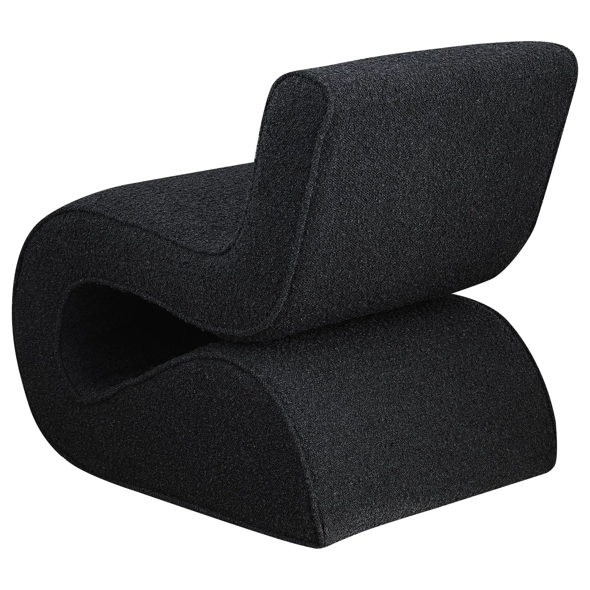 Ronea Boucle Upholstered Armless Curved Chair Charcoal by Unique Piece Furniture
