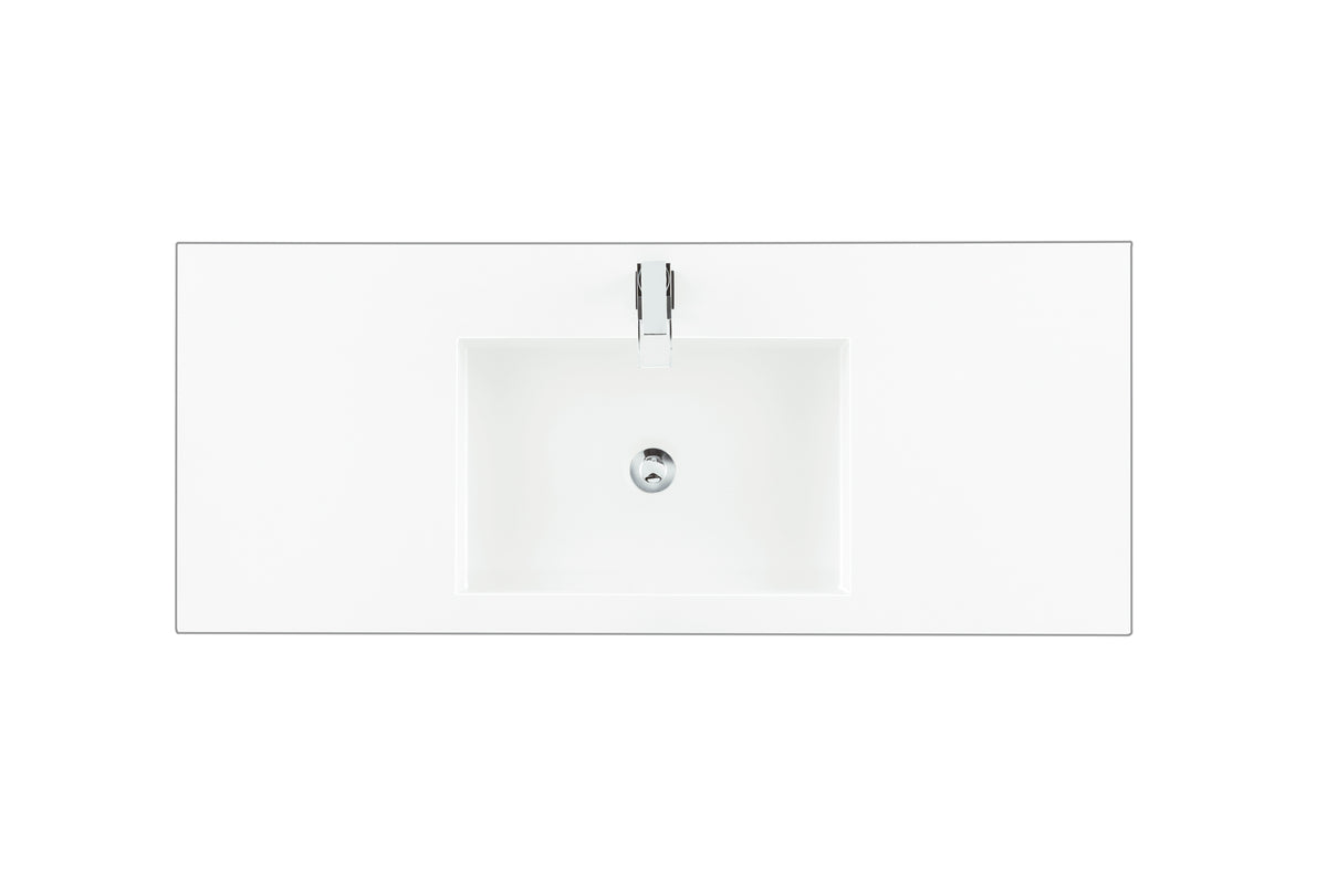 James Martin 48" Single Vanity Top with Glossy White countertop
