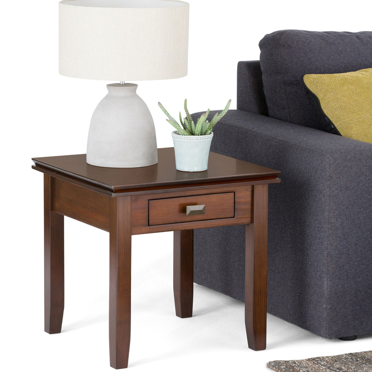 Artisan End Table with Drawer Storage - Russet Brown, photo 5 of 5