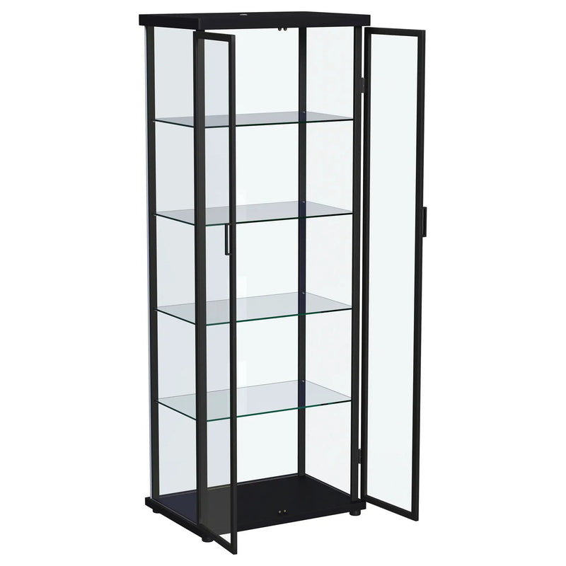 Aero 4-shelf Display Curio Cabinet with LED Lighting Black by Unique Piece Furniture