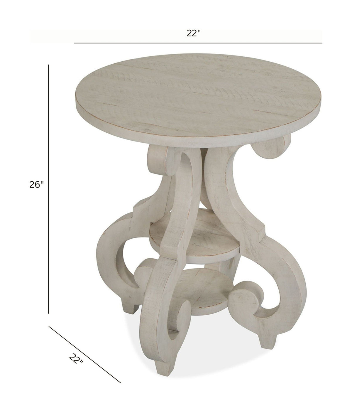 Bronwyn - Round Accent Table - Alabaster, photo 6 of 6