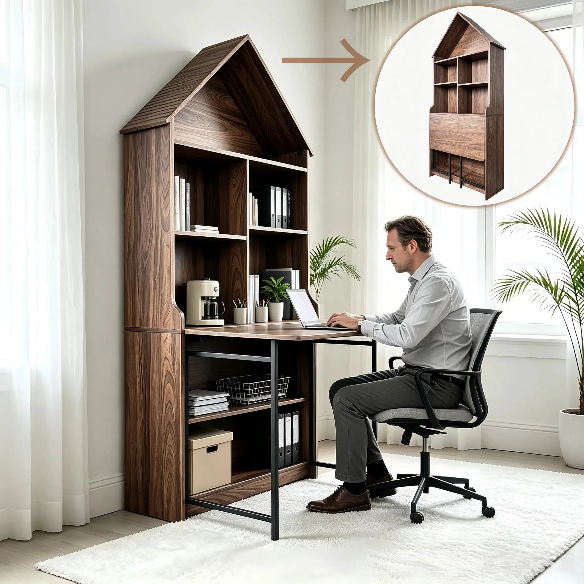 Folding Craft Desk with Storage Shelves by HouseOfZazla