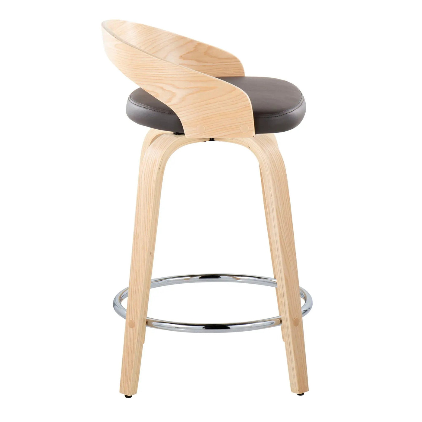 Grotto - Contemporary Fixed Height Counter Stool & Swivel, Round Footrest (Set of 2) by HouseOfZazla