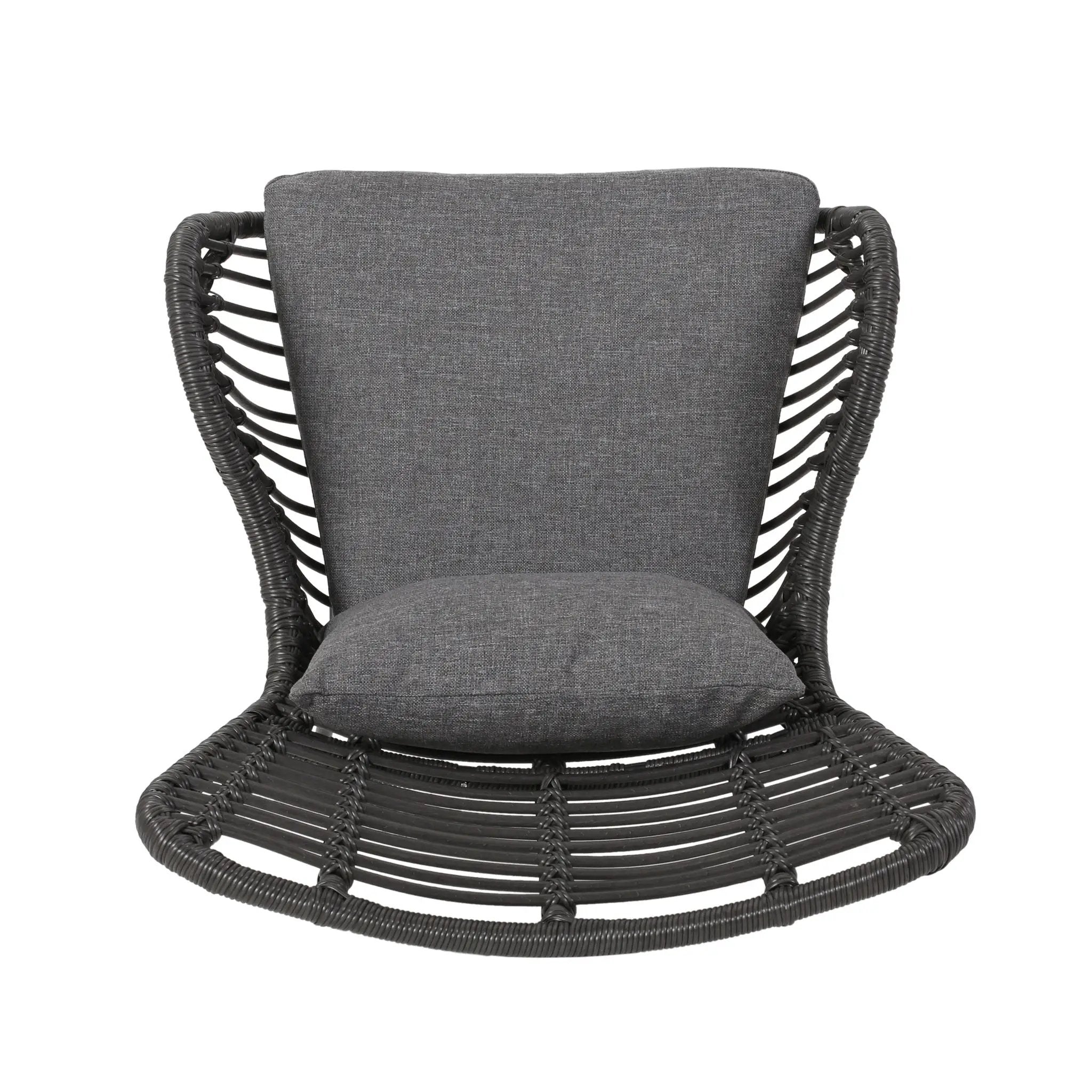 Modern Aesthetic Outdoor Rattan Accent Chair With Metal Legs by HouseOfZazla