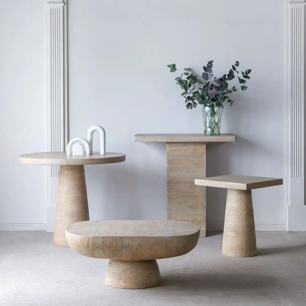 Square Side Table With Pedestal Base by HouseOfZazla