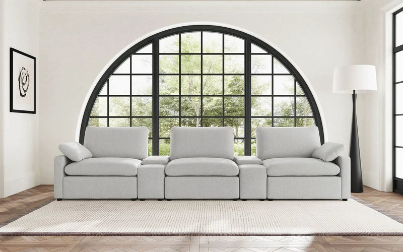 Collins 5-Piece Power Reclining Home Theater Seating Grey by Unique Piece Furniture