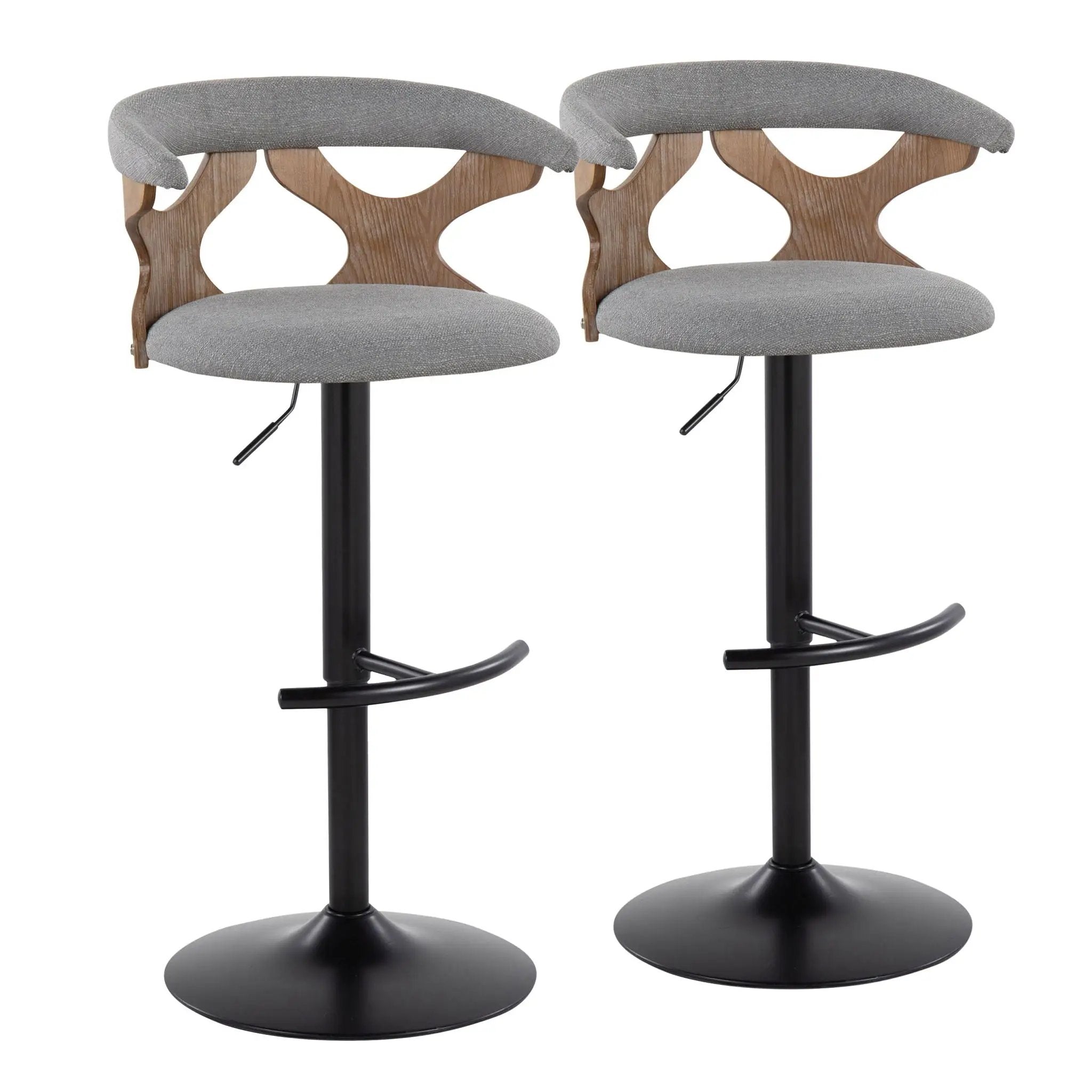 Gardenia - Contemporary Adjustable Barstool & Swivel With Rounded T Footrest (Set of 2) by Unique Piece Furniture