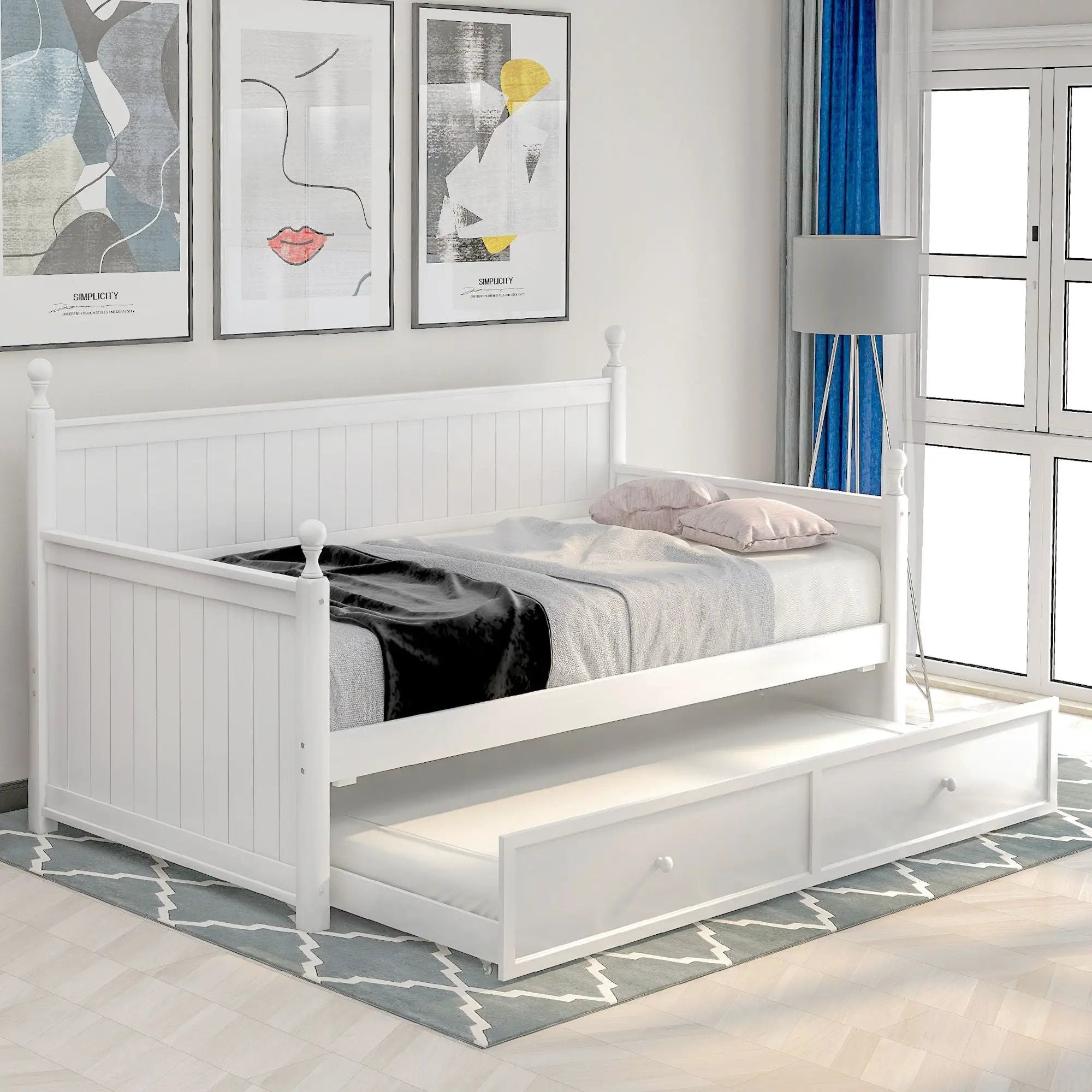 Twin Size Daybed & Twin Size Trundle - White by Unique Piece Furniture