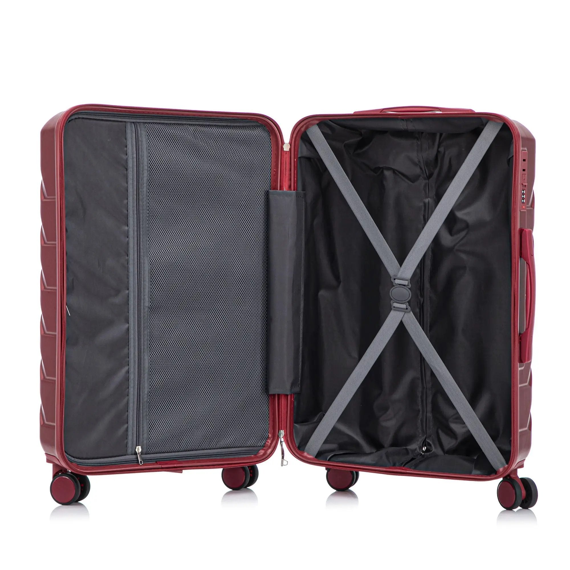 3 Pieces Set 20" / 24" / 28" Spinner Wheel Luggage With Combination Lock by HouseOfZazla