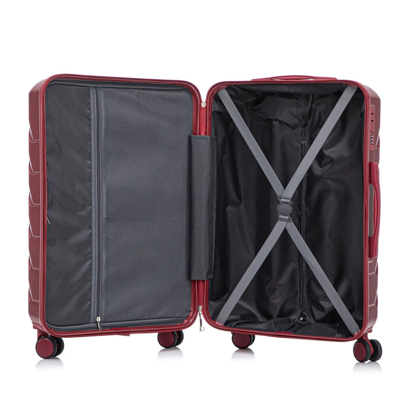 3 Pieces Set 20" / 24" / 28" Spinner Wheel Luggage With Combination Lock by HouseOfZazla