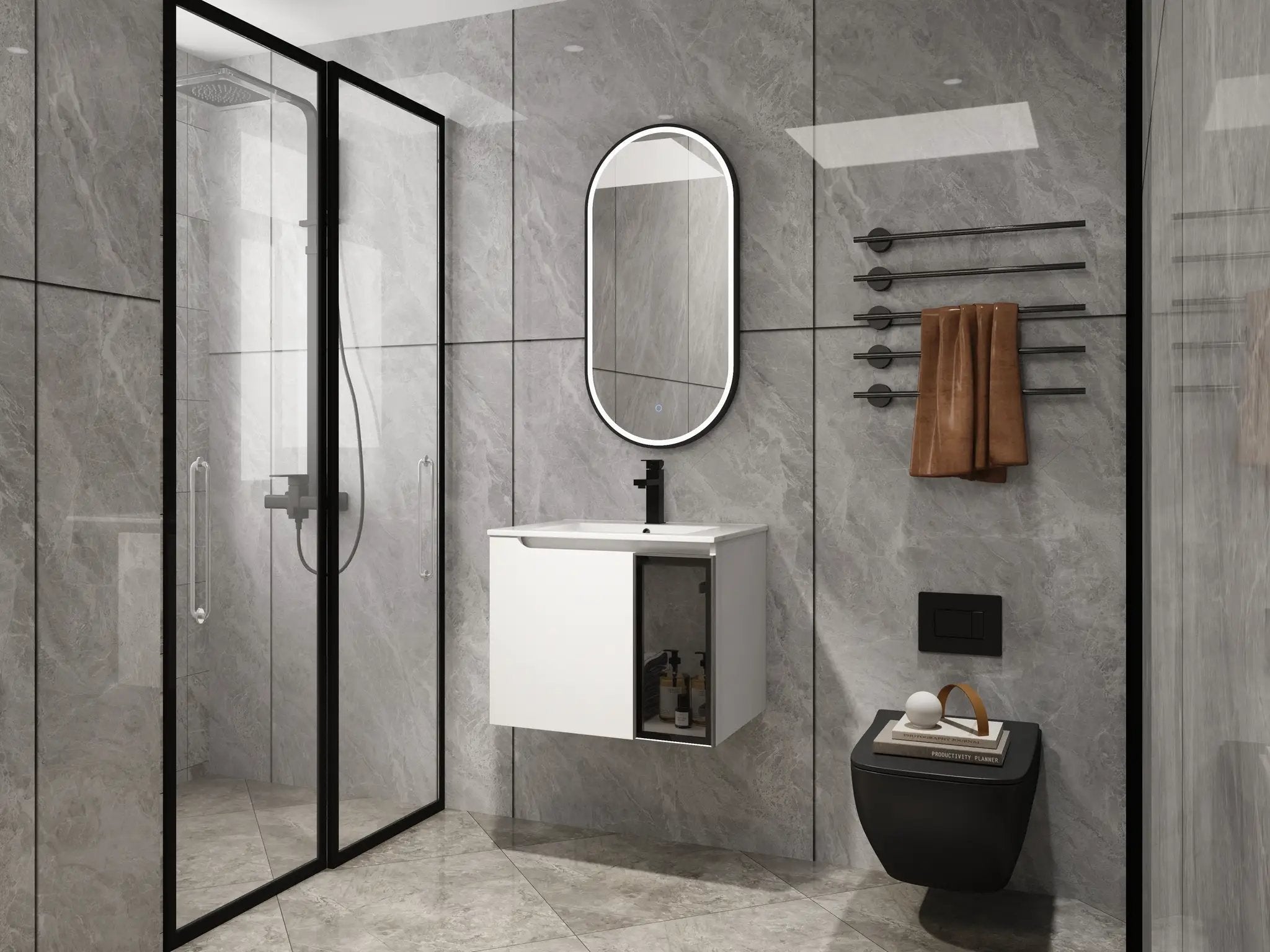 24" Wall-Mounted Bathroom Vanity With Ceramic Sink by HouseOfZazla