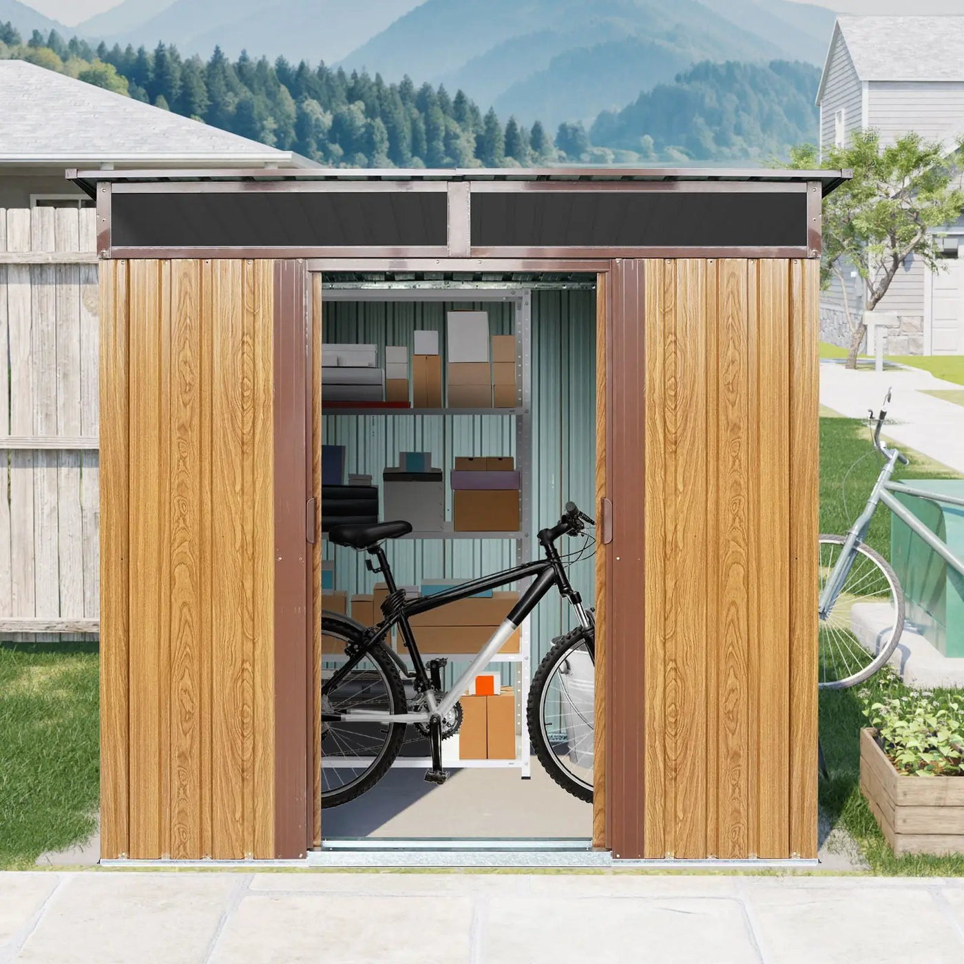 Outdoor Metal Storage Shed And Transparent Plate For Garden, Lawn by HouseOfZazla