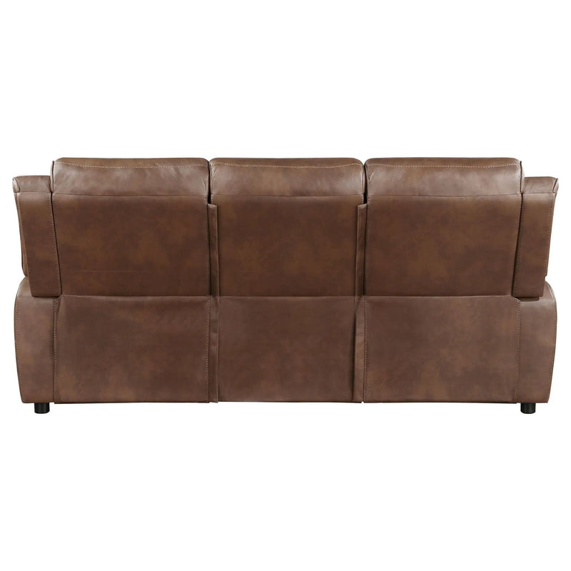 Ellington Upholstered Padded Arm Sofa Dark Brown by Unique Piece Furniture