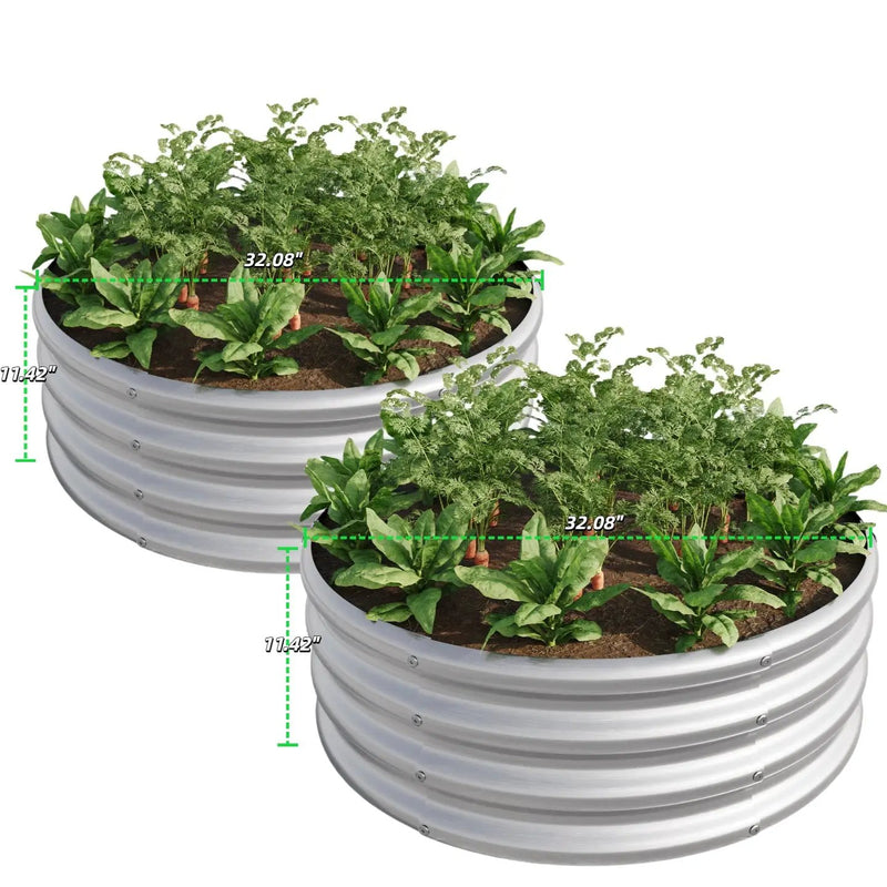 2PCS Tall Round Metal Raised Garden Beds by HouseOfZazla