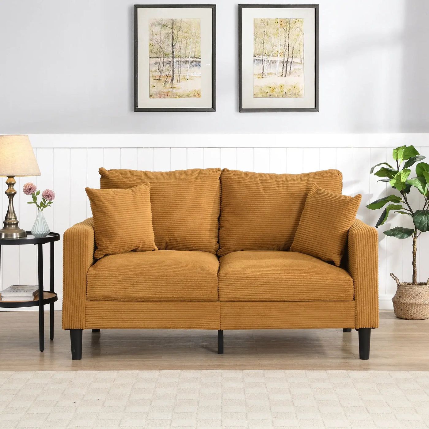 Modern Upholstered Loveseat Sofa, High Resilience by HouseOfZazla