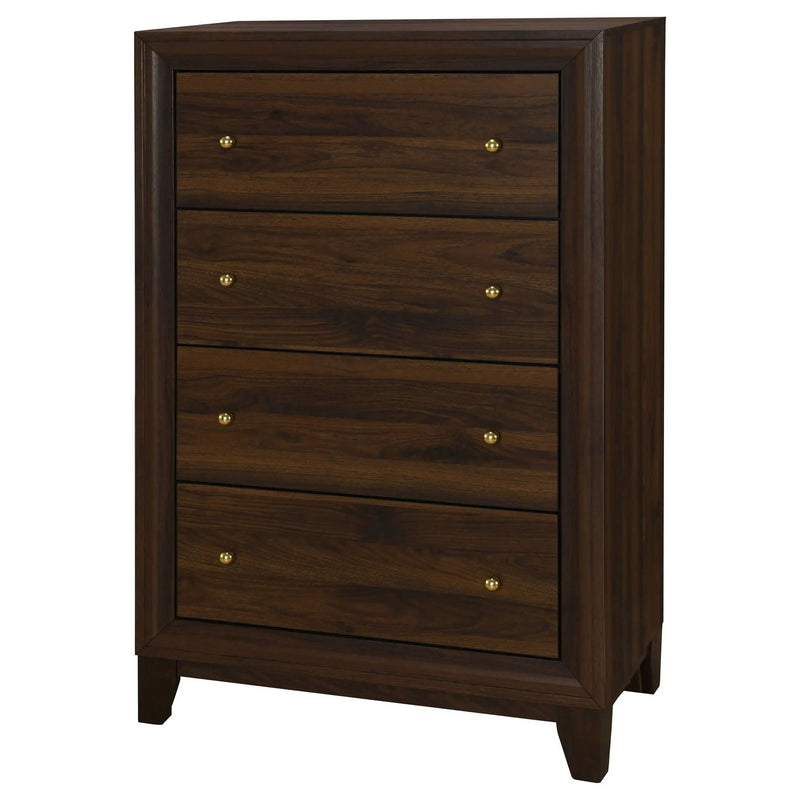 Welsley 4-drawer Chest of Drawers Walnut by Unique Piece Furniture