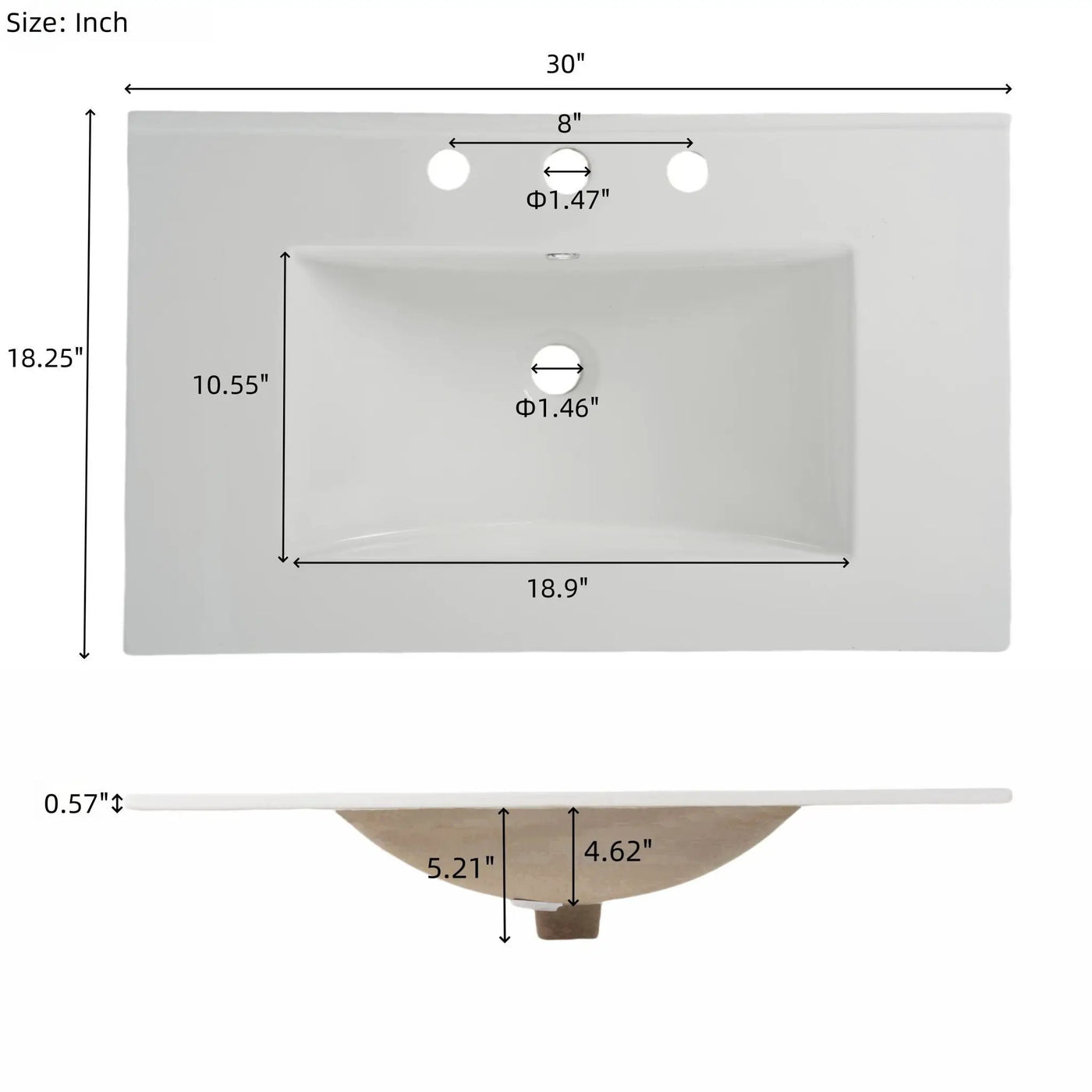 Modern Bathroom Vanity With Ceramic Sink, Tempered Blurred Glass Doors by HouseOfZazla