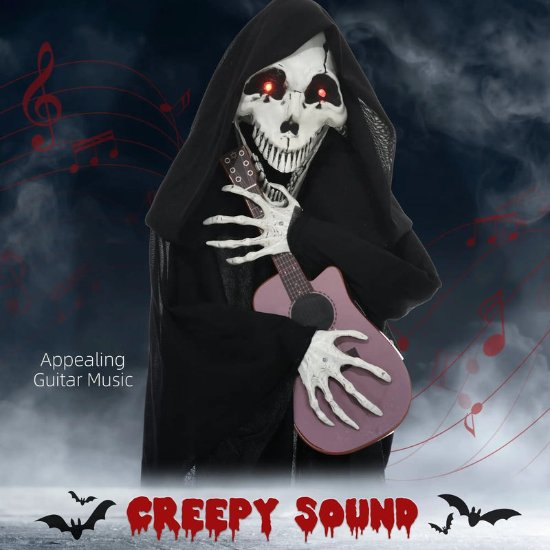 4.3' Animated Grim Reaper Guitarist with Motion and Sound Activation by HouseOfZazla
