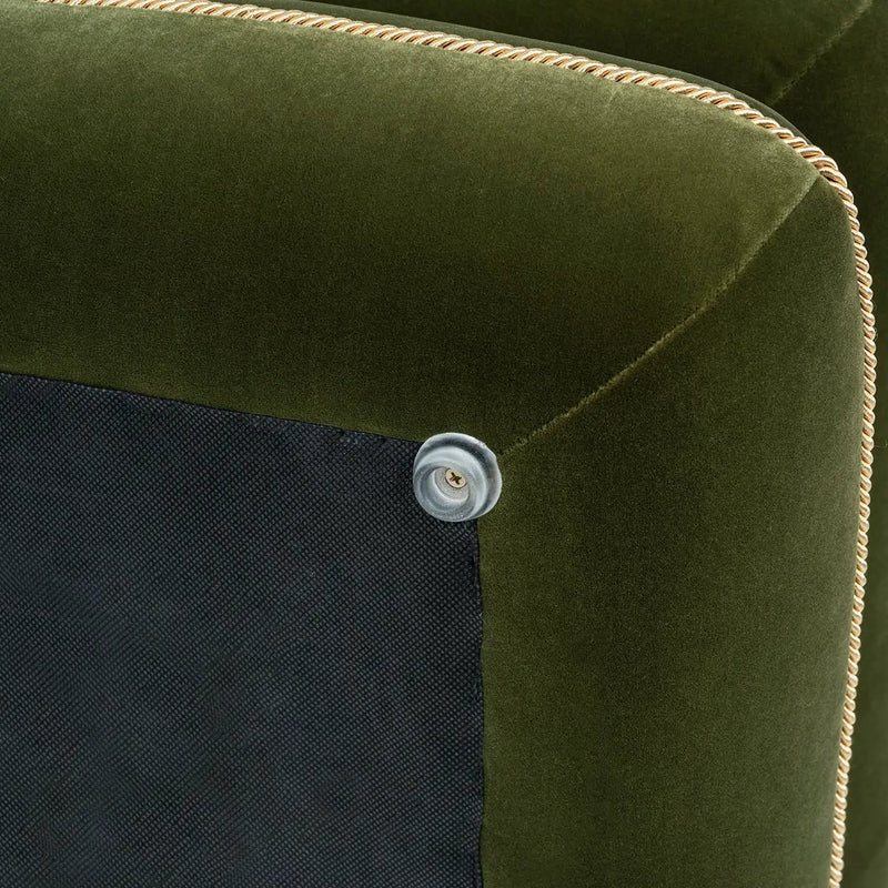 Monarch 19.5" Tassled Ottoman, Olive by HouseOfZazla