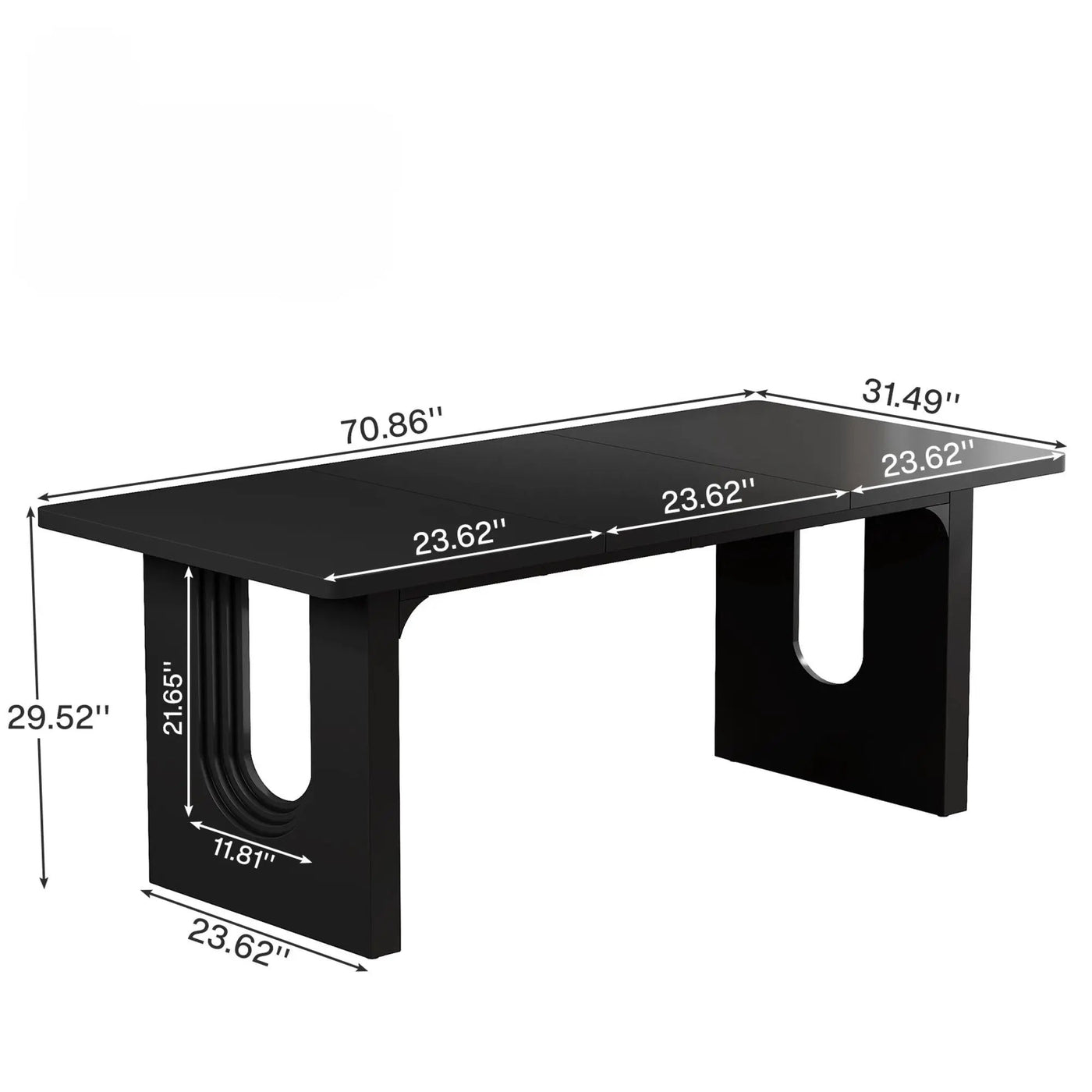 Rectangular Dining Table For 6 - 8 People With Pedestal Base by HouseOfZazla
