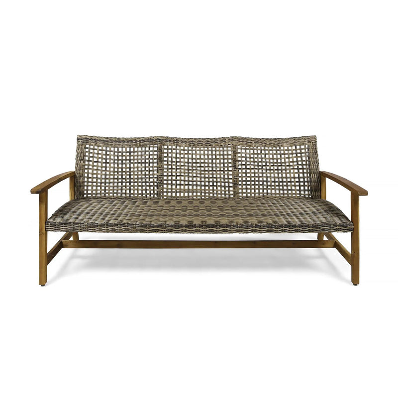 Outdoor 3 Seater Sofa With Rattan Cover - Gray by HouseOfZazla