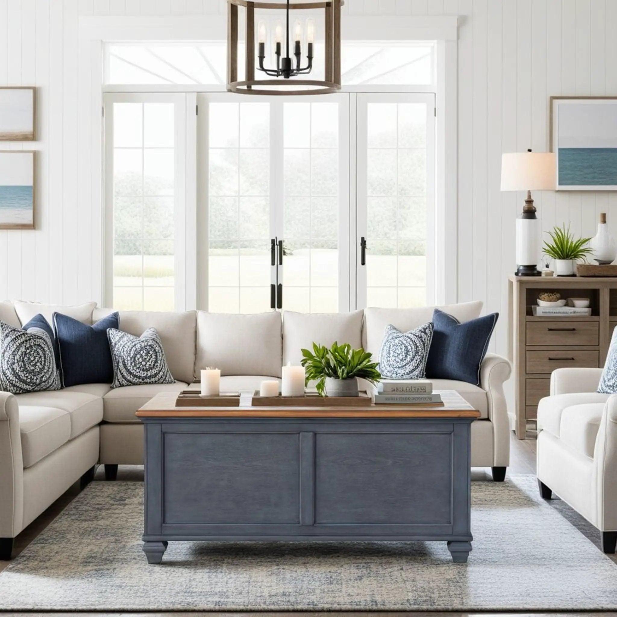 Lift-Top Coffee Table - Blue by Unique Piece Furniture