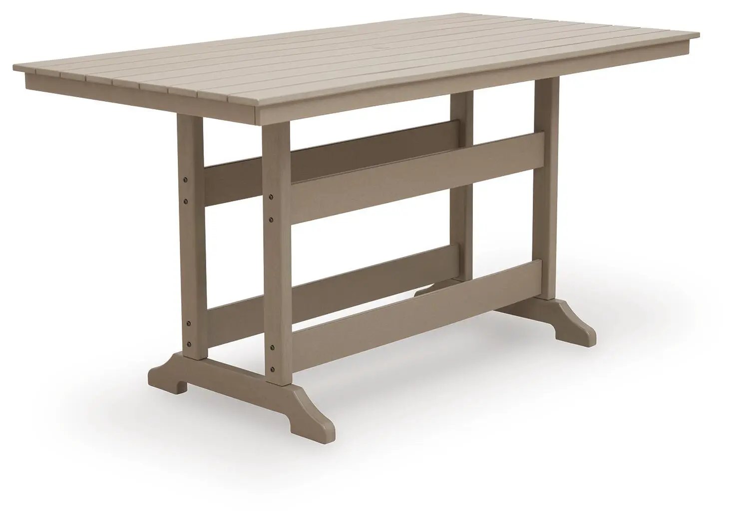 Seacliff Beach - Rectangular Counter Height Dining Table With Umbrella Option - Medium Brown by Unique Piece Furniture