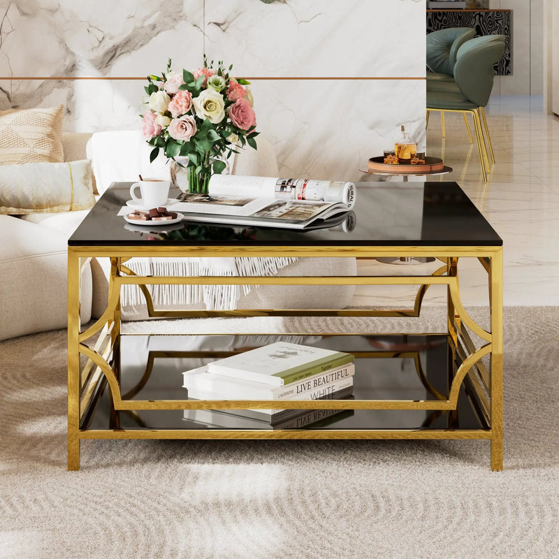 Square Glass Coffee Table in 33.5" by HouseOfZazla