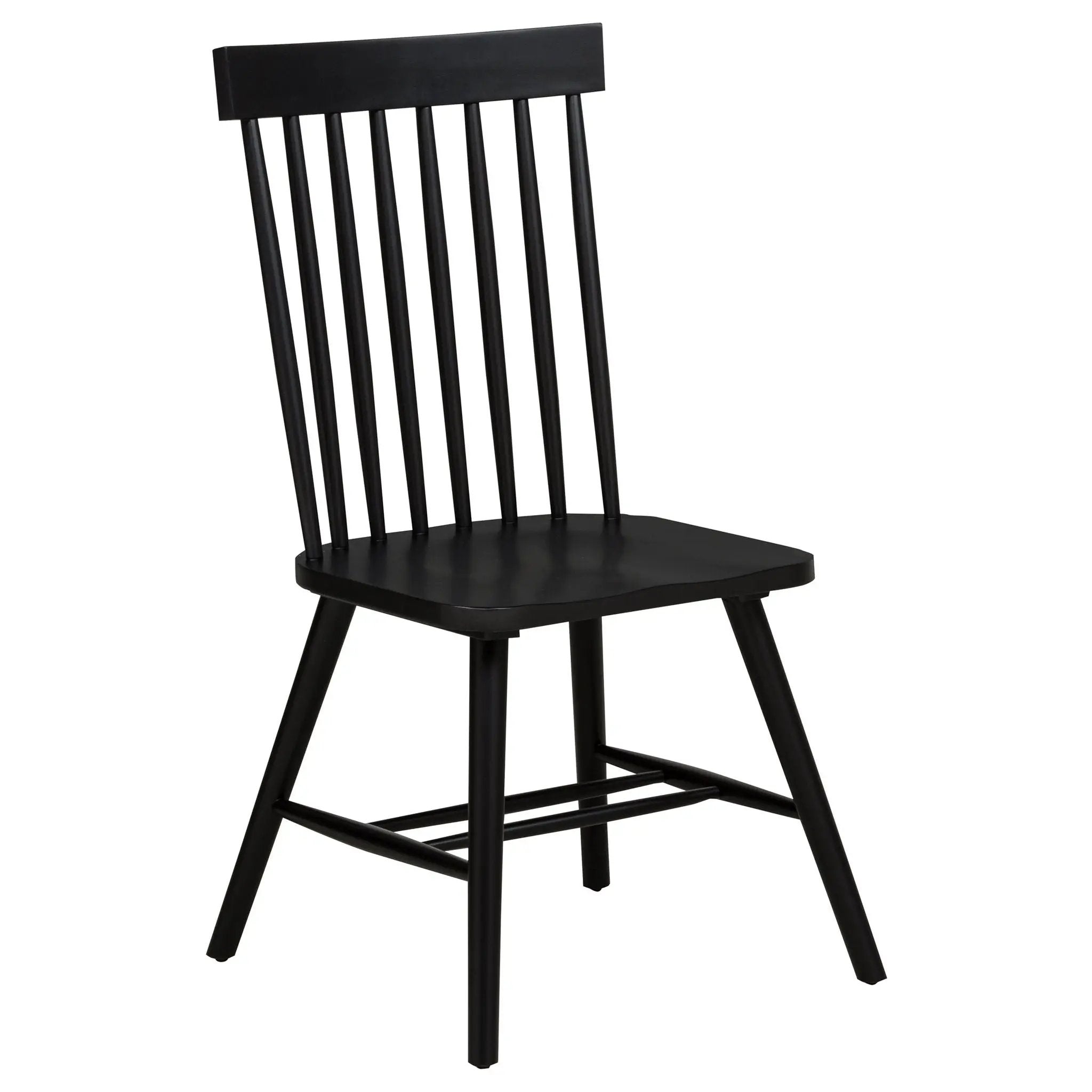 Andrews Windsor Spindle Back Dining Side Chair Black (Set of 2) by Unique Piece Furniture