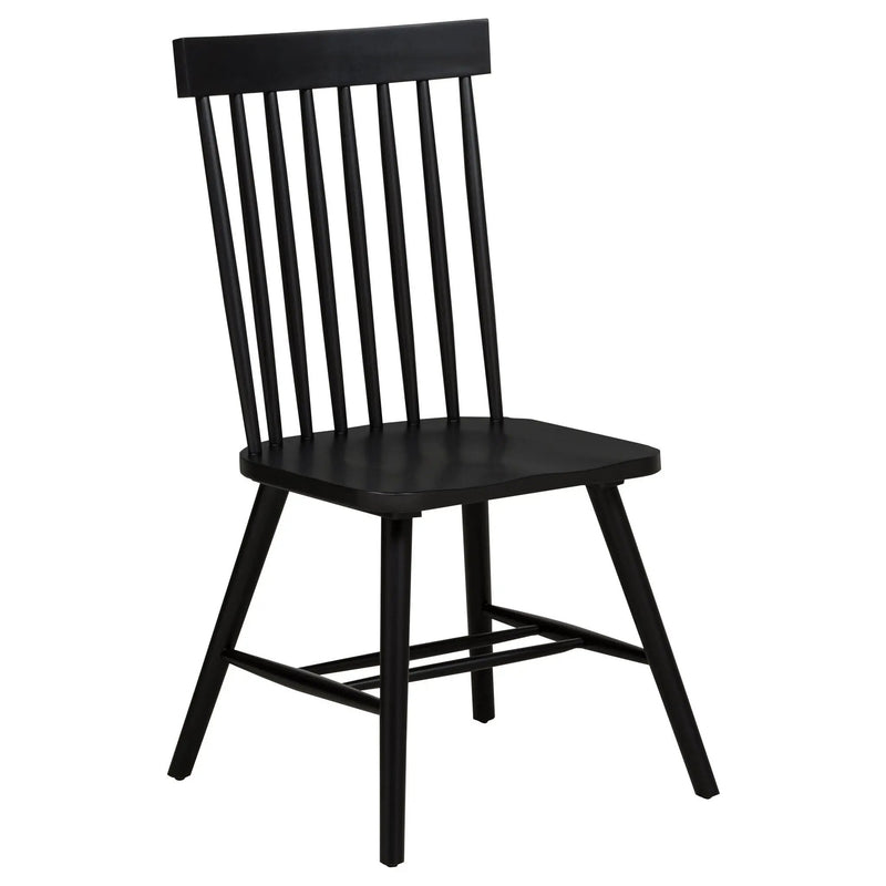 Andrews Windsor Spindle Back Dining Side Chair Black (Set of 2) by Unique Piece Furniture
