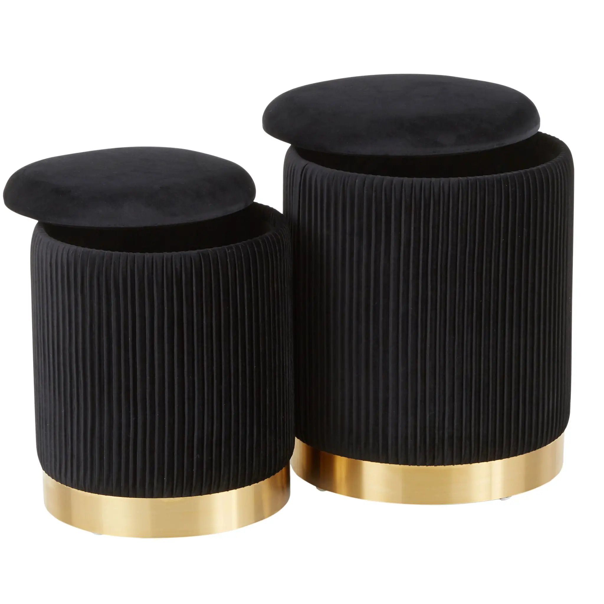 Marla - Contemporary Nesting Pleated Ottoman Set by Unique Piece Furniture