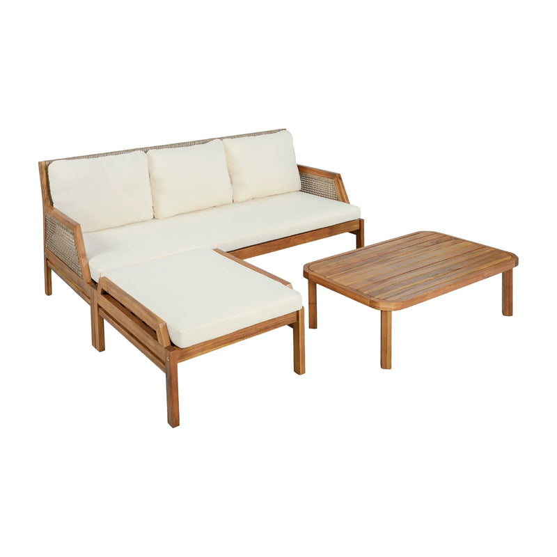 3 Piece Acacia Wood Patio Furniture Set with Coffee Table by HouseOfZazla