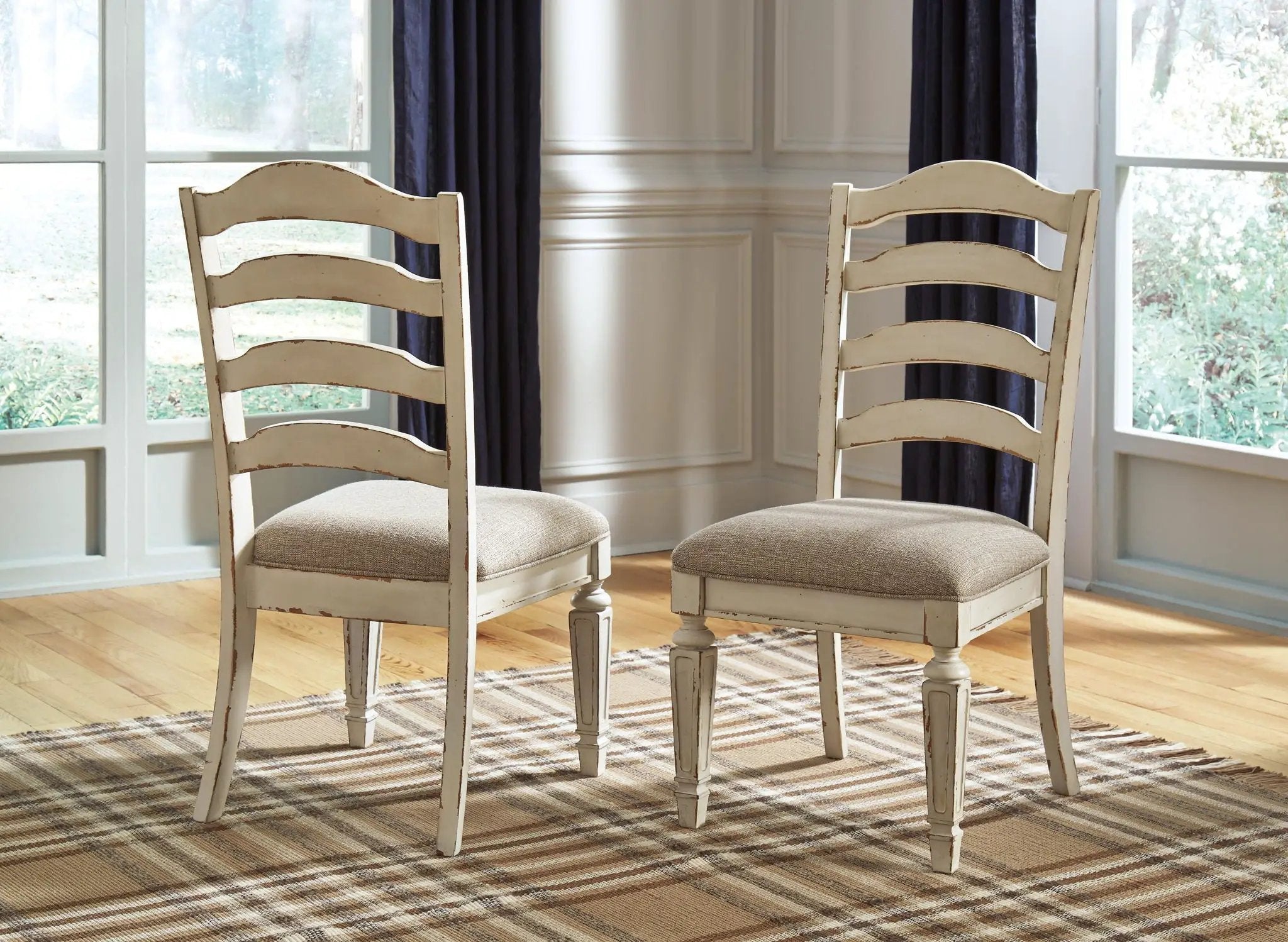 Realyn - Dining UPH Side Chair (Set of 2) - Ladderback - Chipped White by Unique Piece Furniture