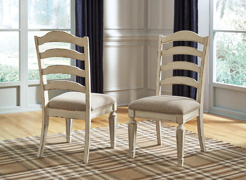 Realyn - Dining UPH Side Chair (Set of 2) - Ladderback - Chipped White by Unique Piece Furniture