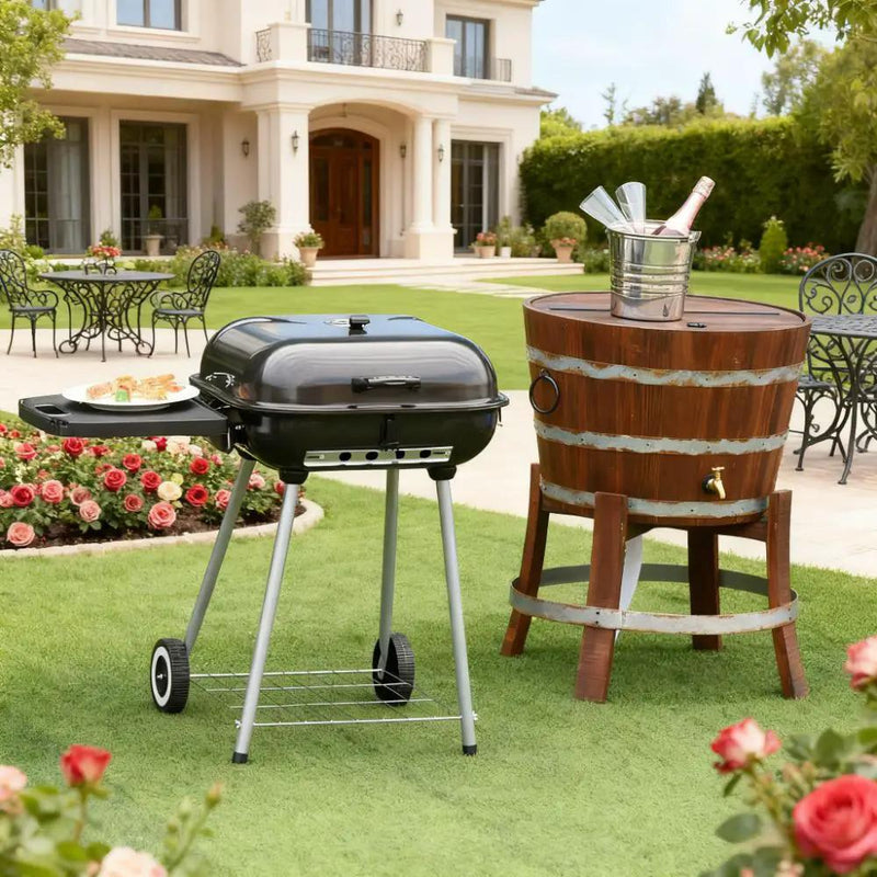 22-Inch Porcelain-Enameled Outdoor BBQ Grill by HouseOfZazla
