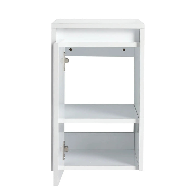 12" Bathroom Side Cabinet, Soft Close Doors, Float Mounting Design, Glossy by HouseOfZazla