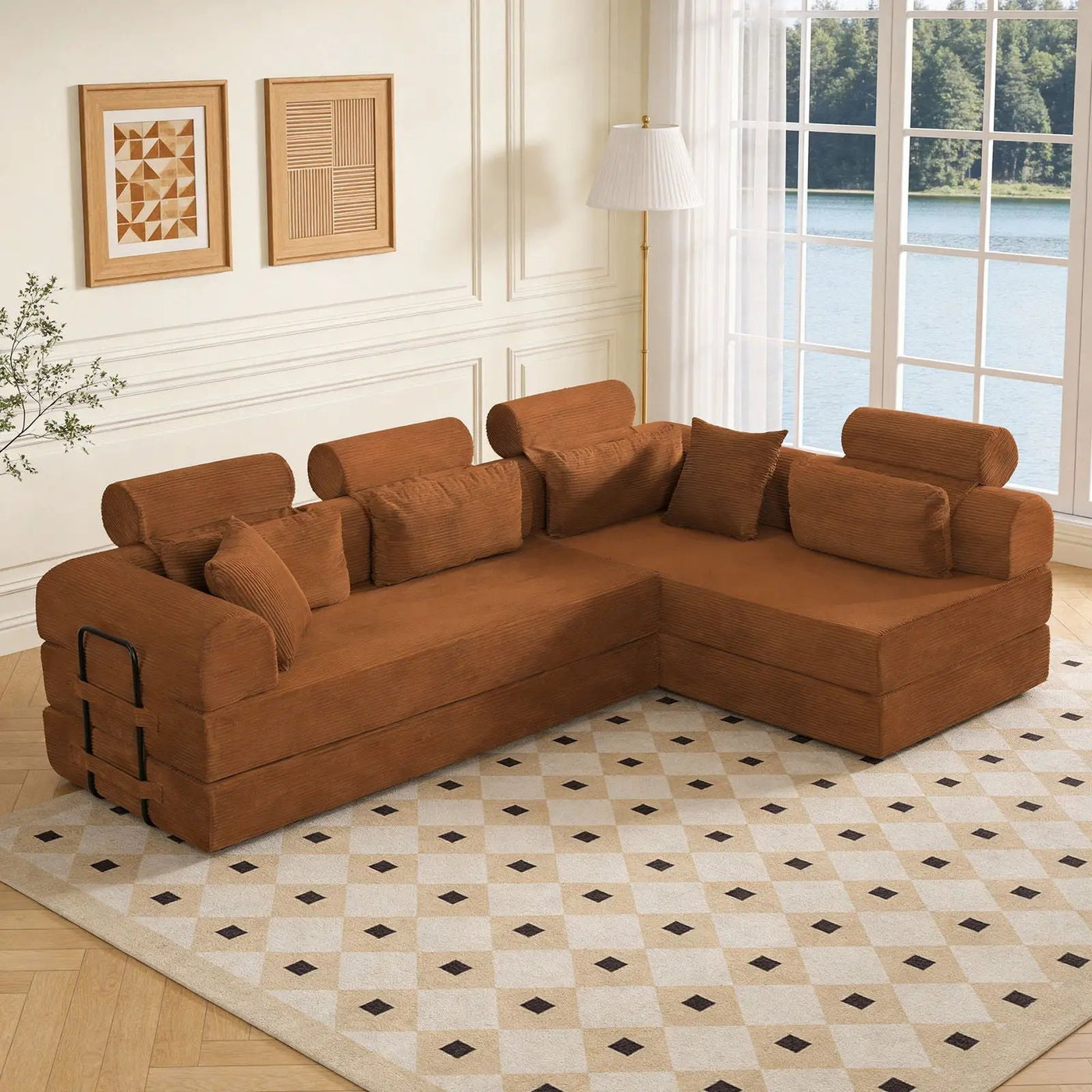 Modern L-Shape Modular Sectional Sofa, Compressed Design by HouseOfZazla