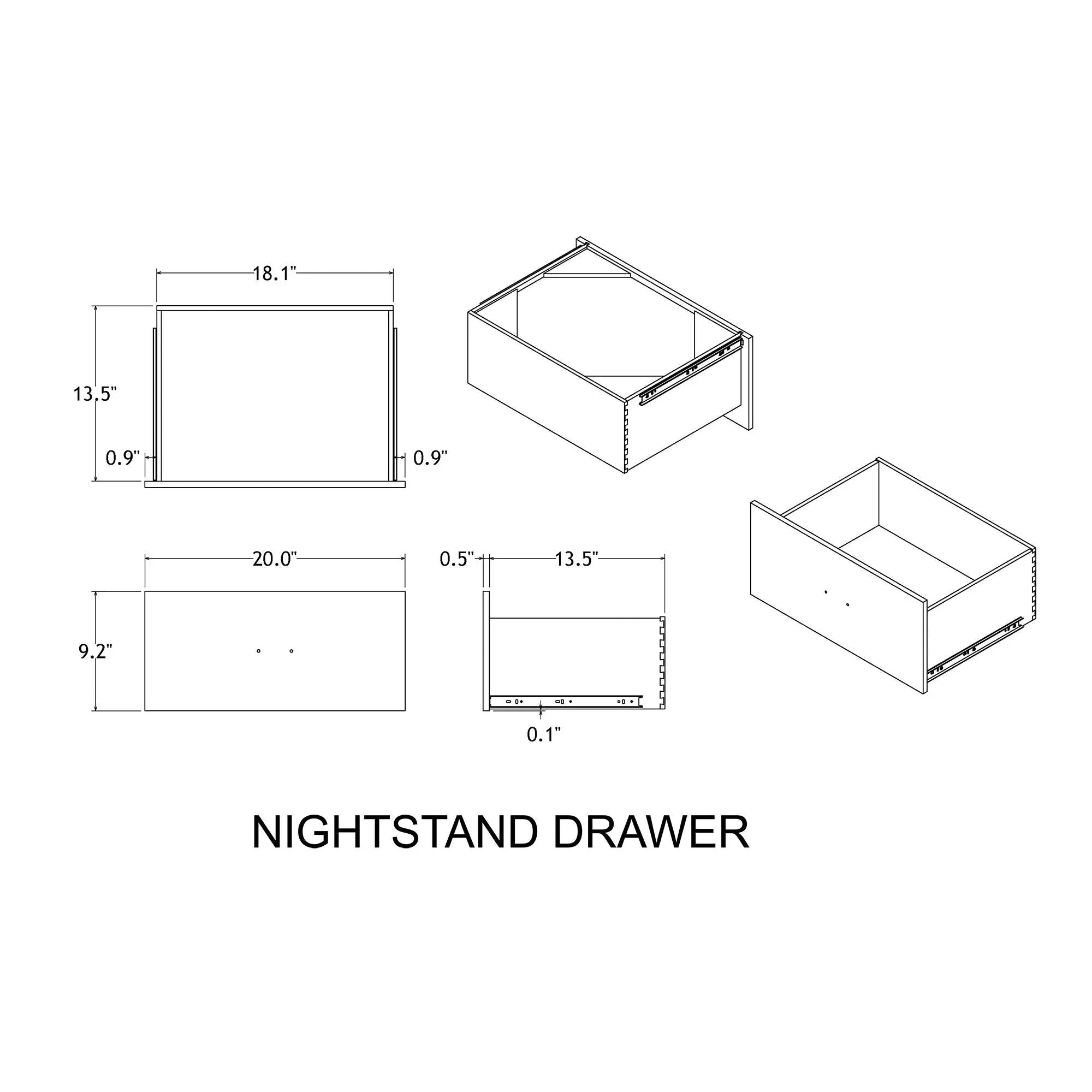 Augusta - Nightstand With Top, 2 Drawers, Block Feet - Beige Brown by HouseOfZazla