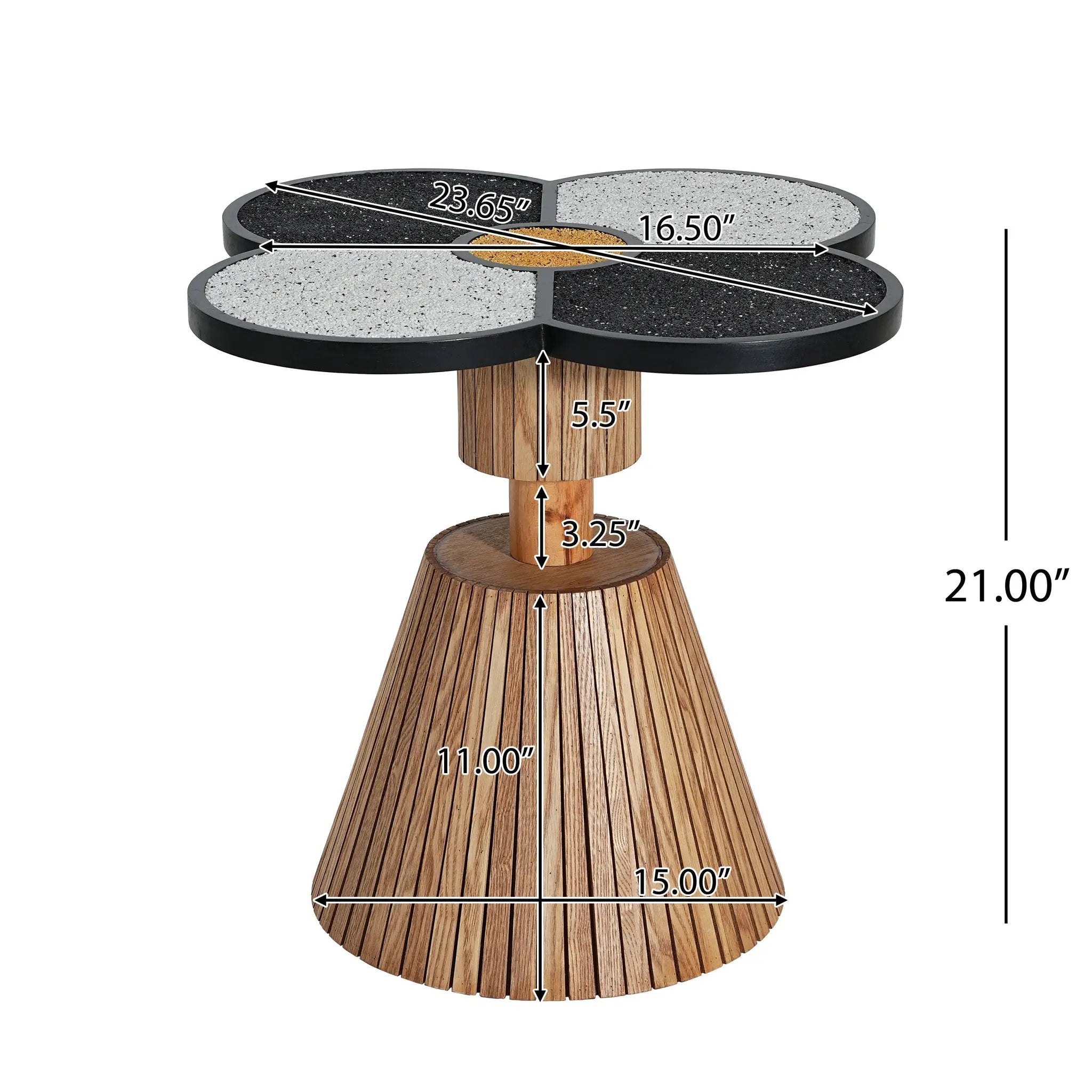 Unique Four-Leaf Clover Side Table for Living Room, Bedroom & Small Spaces by HouseOfZazla