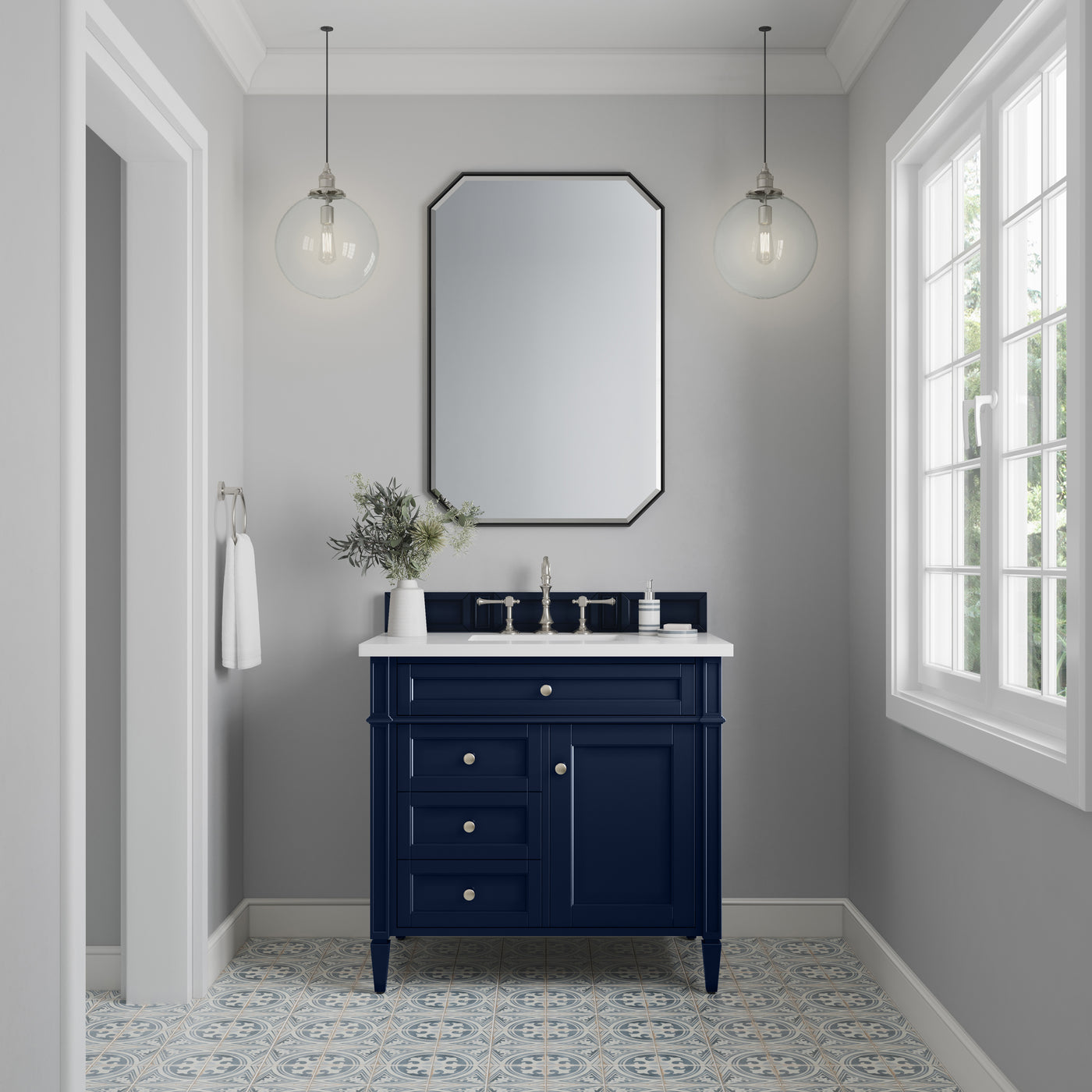 James Martin Brittany 36" Single Bathroom Vanity, Victory Blue, view 14