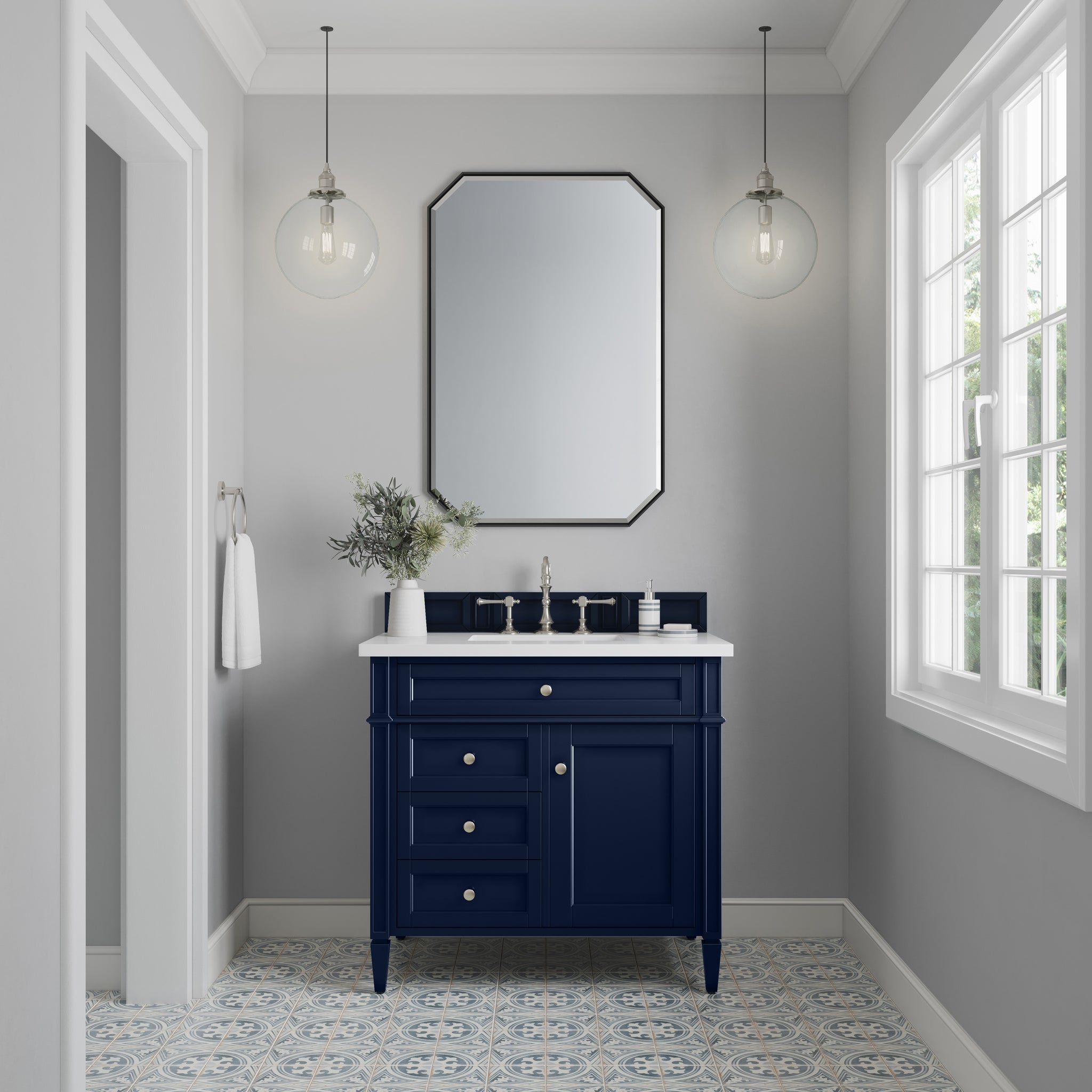 James Martin Brittany 36" Single Bathroom Vanity, Victory Blue, view 14