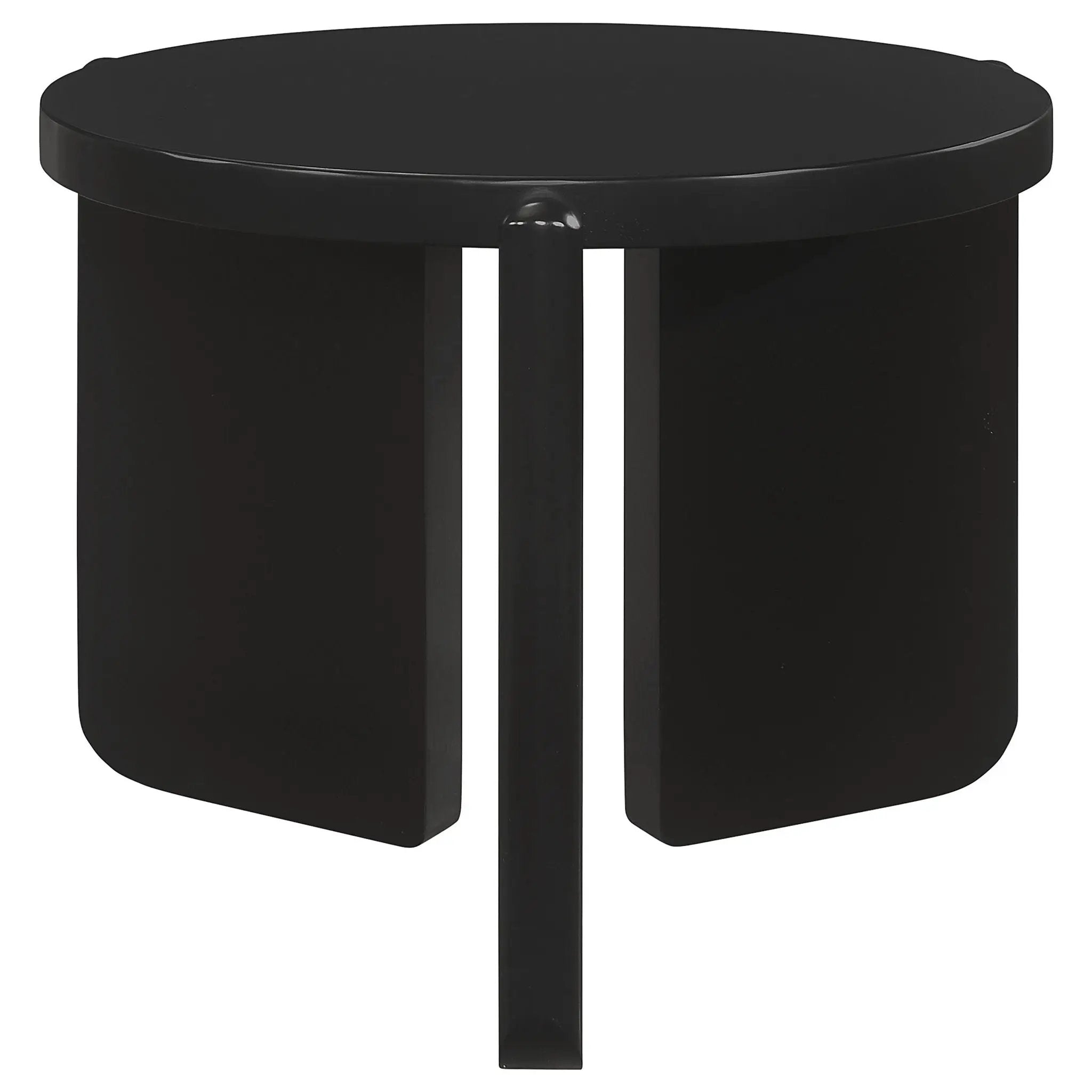 Cordova Round Solid Wood End Table Black by Unique Piece Furniture