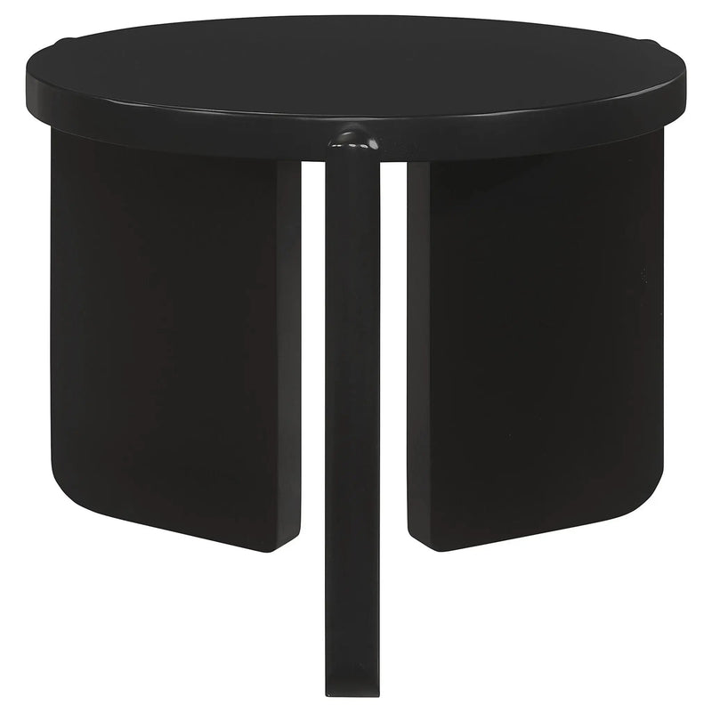 Cordova Round Solid Wood End Table Black by Unique Piece Furniture