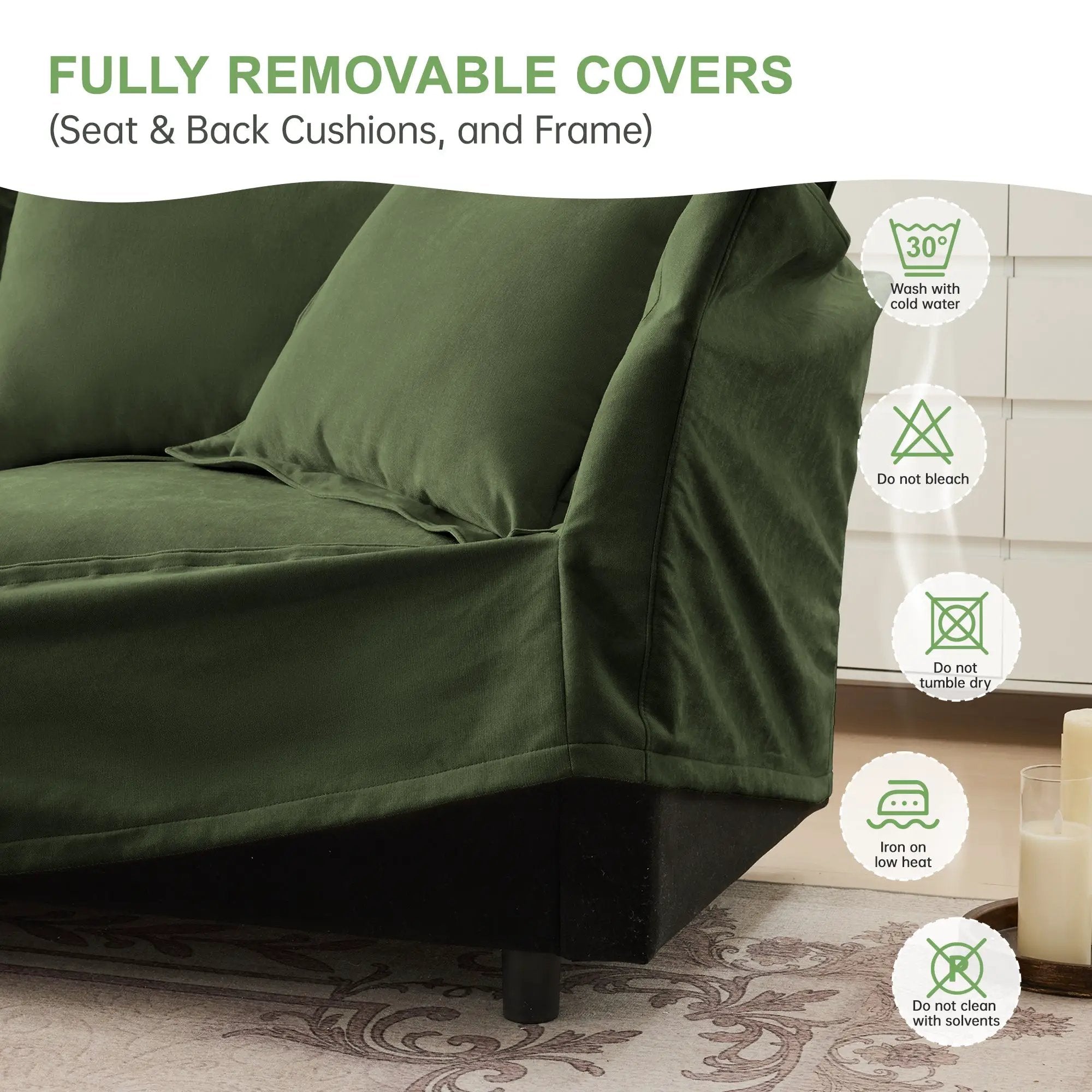 Modern Slipcovered 2-Seat Sofa by HouseOfZazla