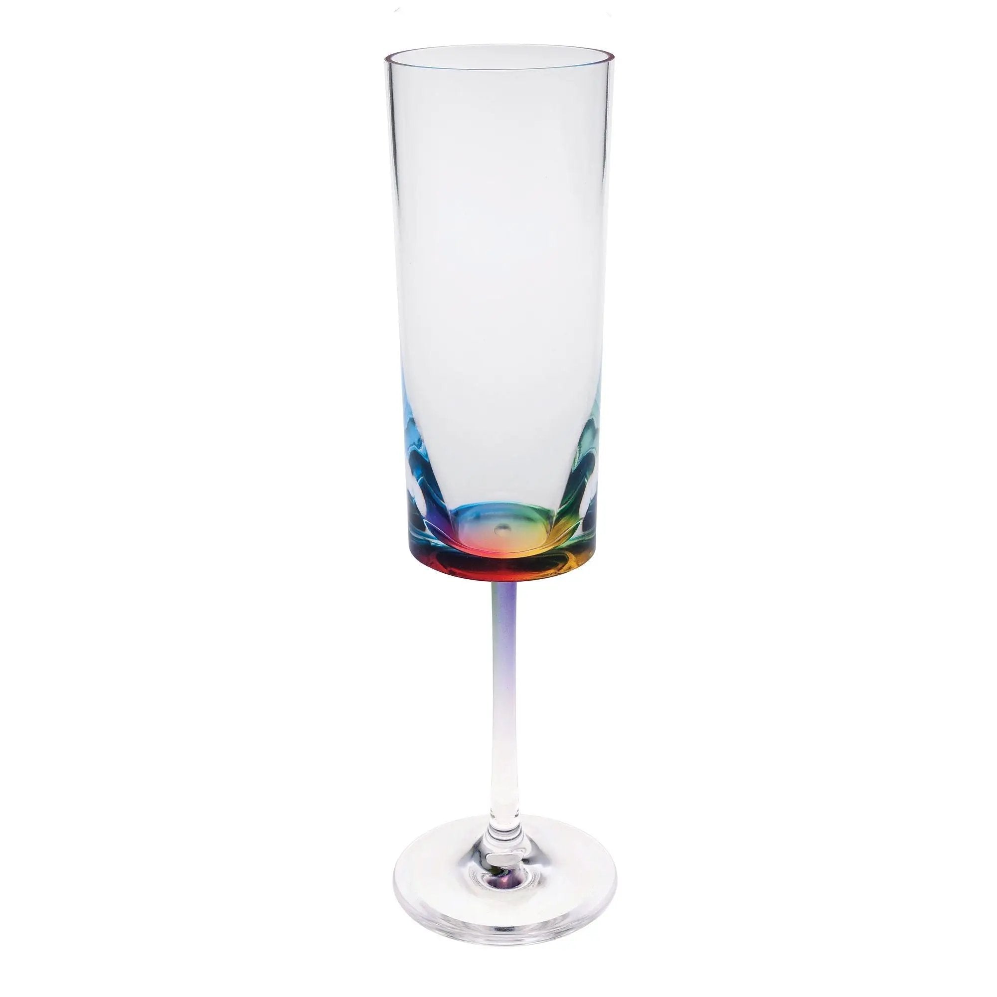 Halo - Oval Unbreakable Plastic Champagne Flutes Acrylic Wedding Glasses, 4Oz Capacity (Set of 4) - Clear by HouseOfZazla