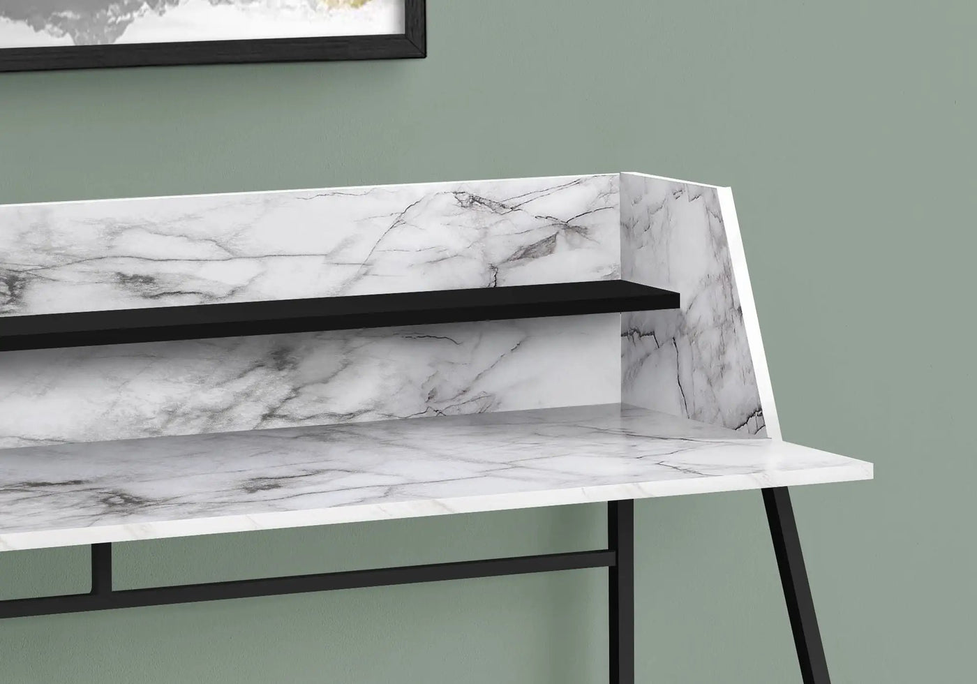 Computer Desk for Home Office Laptop with Storage Shelves, Contemporary & Modern by HouseOfZazla