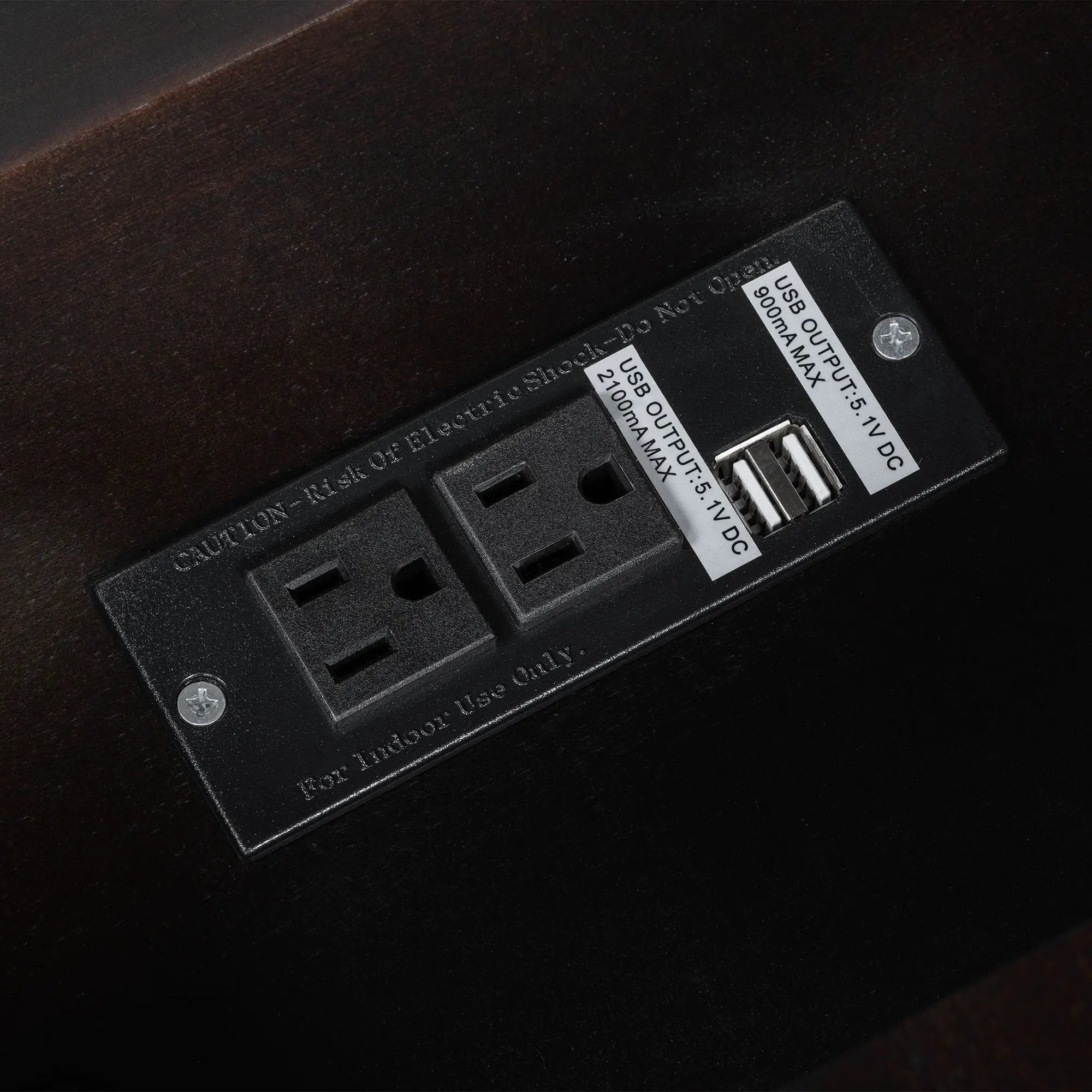 Vintage Flip Top Side Table With USB Ports by HouseOfZazla
