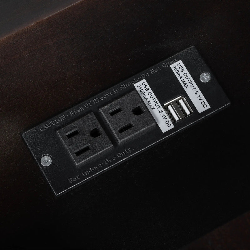 Vintage Flip Top Side Table With USB Ports by HouseOfZazla